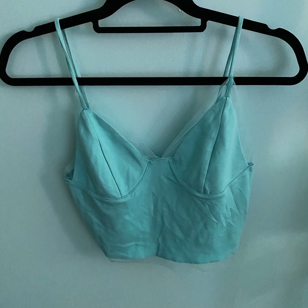 🌸4/$25 Blue Mesh Crop Top